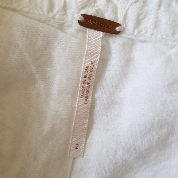 Free People White Embroidered Lined Shorts - Picture 4 of 6